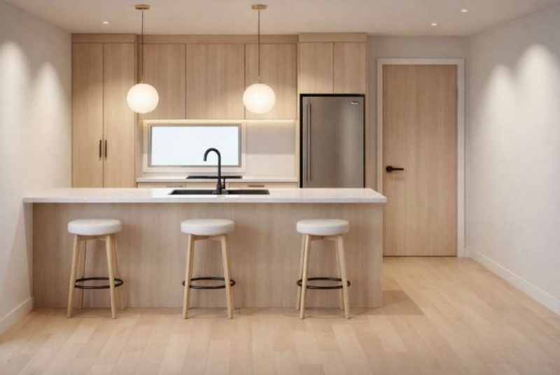 Kitchen — timber cabinetry and island bench